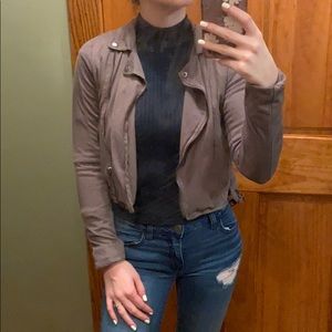 Cropped suede jacket